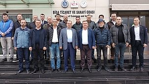BİGA ŞOFÖRLER VE OTOMOBİLCİLER ESNAF ODASI'NDAN BİGA TSO YÖNETİMİNE TEBRİK ZİYARETİ