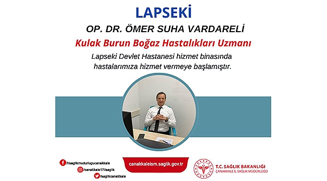 LAPSEKİ'YE YENİ HEKİM