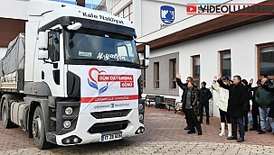 YARDIM KAMYONLARI UĞURLANMAYA DEVAM EDİYOR