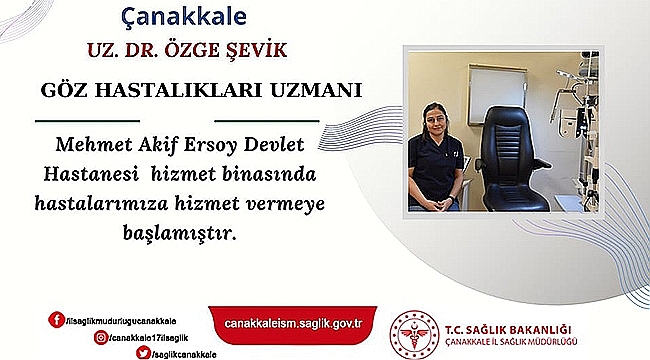 ÇANAKKALE'YE DOKTOR TAKVİYESİ