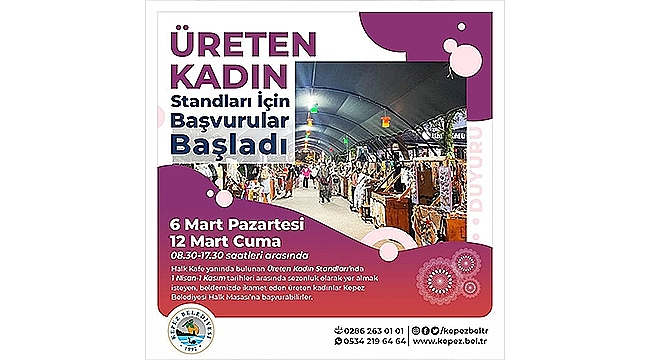 ÜRETEN KADIN STANTLARI İÇİN BAŞVURULAR BAŞLADI