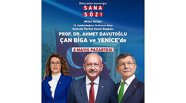 DAVUTOĞLU ÇANAKKALE'YE GELİYOR