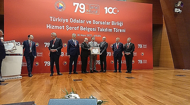 ŞADAN DOĞAN'A TOBB HİZMET ŞEREF BELGESİ VERİLDİ