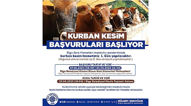 KURBAN KESİM BAŞVURULARI 7 HAZİRAN'DA BAŞLIYOR