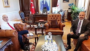 15 TEMMUZ GAZİSİ VE CUMHURBAŞKANI BAŞDANIŞMANI TURAN'I ZİYARET ETTİ