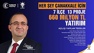 ÇANAKKALE'YE 660 MİLYONLUK YATIRIM