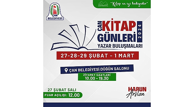 ÇAN BELEDİYESİ KİTAP GÜNLERİ İÇİN GERİ SAYIM BAŞLADI