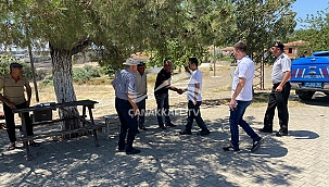 EZİNE'DE YANGINDAN ZARAR GÖREN ALADAĞ KÖYÜ ZİYARET EDİLDİ