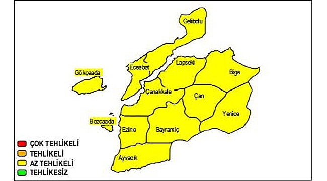 ÇANAKKALE'DE KUVVETLİ RÜZGAR VE FIRTINAYA DİKKAT!