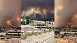 EZİNE'DE KORKUTAN YANGIN!