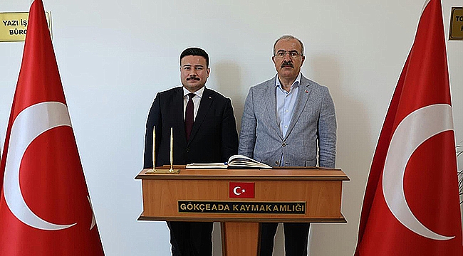 VALİ TORAMAN'DAN GÖKÇEADA KAYMAKAMI OSMAN ACAR'A ZİYARET