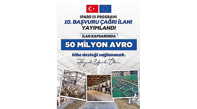 TKDK IPARD III PROGRAMI 10. ÇAĞRI İLANI YAYINLANDI