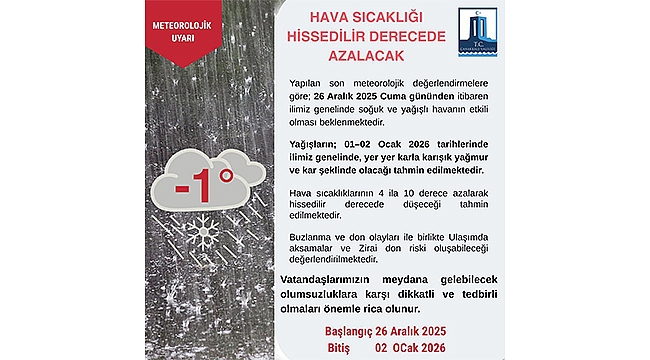 ÇANAKKALE VALİLİĞİ'NDEN KARLA KARIŞIK YAĞMUR UYARISI!