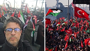 ÇOMÜ REKTÖRÜ ERENOĞLU'NDAN FİLİSTİN'E DESTEK YÜRÜYÜŞÜ