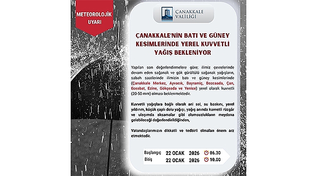 GÖK GÜRÜLTÜLÜ SAĞANAK YAĞIŞ UYARISI!