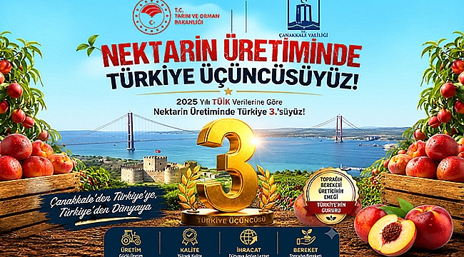 ÇANAKKALE, NEKTARİN ÜRETİMİNDE TÜRKİYE ÜÇÜNCÜSÜ