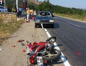 Motor Kazası Ucuz Atlatıldı